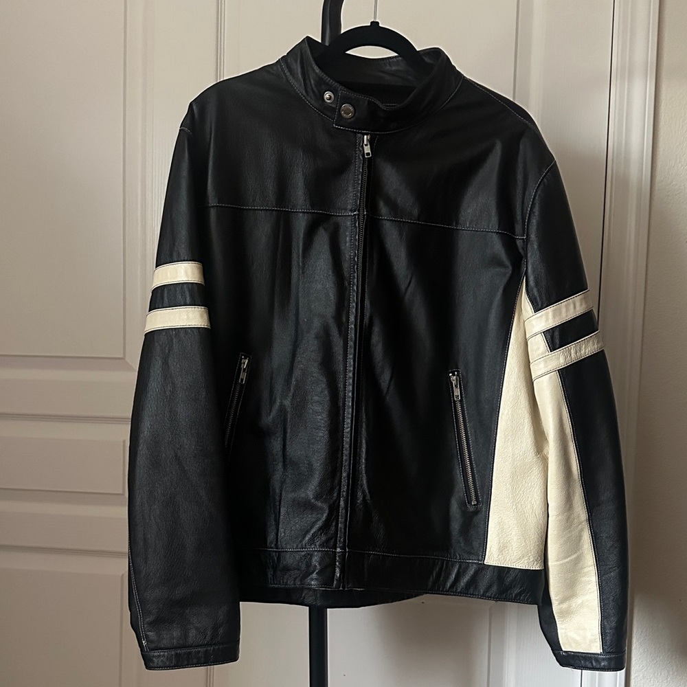 Wilsons Leather Black and White Jacket Large
